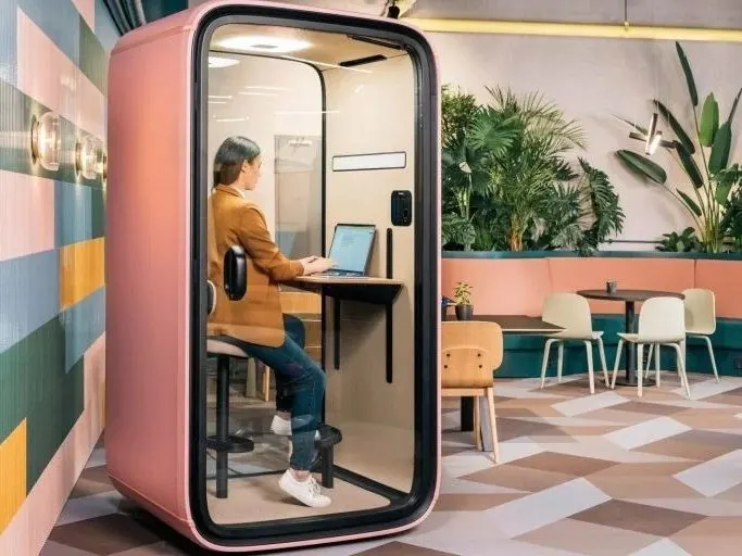 Private office pods bringing quiet, on-demand spaces to an open plan layout