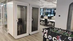 Acoustic office booths for negotiations