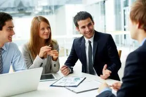 Positive employees in the office