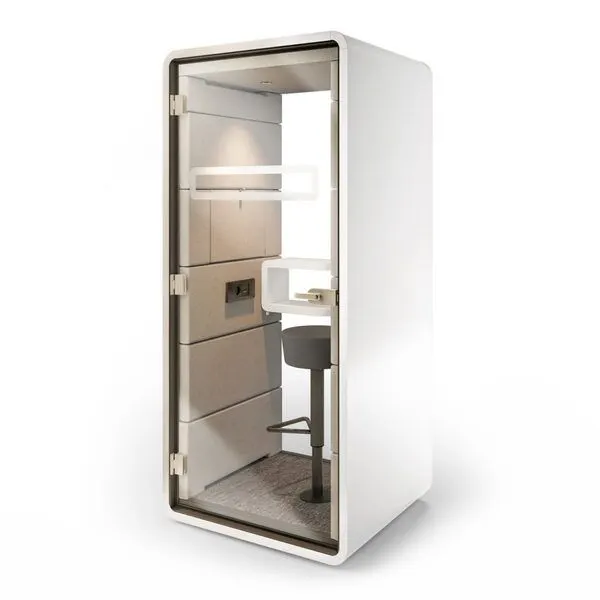 Modular private phone booth supporting flexible office layouts