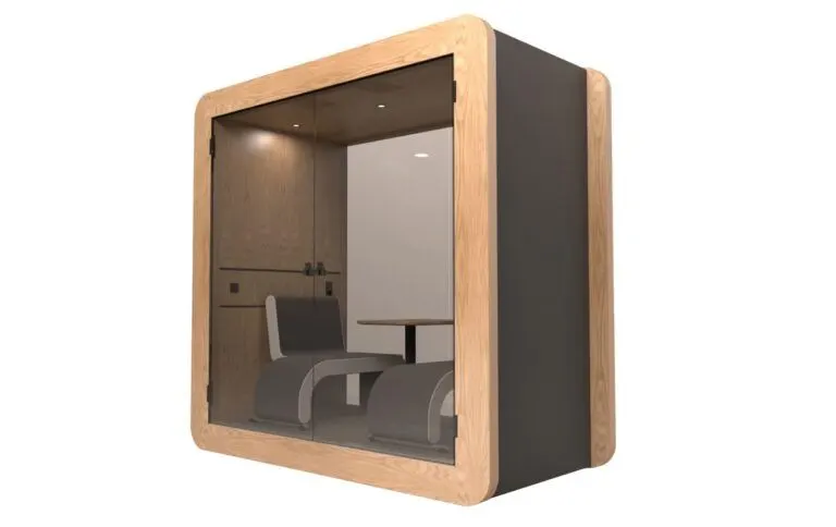 Multi-seat acoustic cabin for small team collaboration sessions