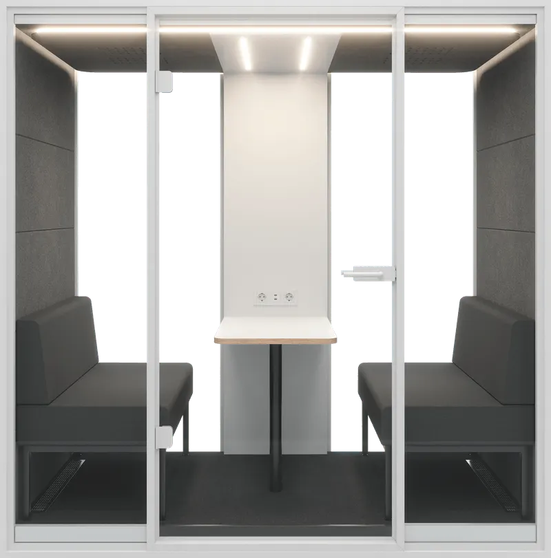 Soundproof meeting booth for four people