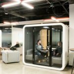 Cabins for negotiations in the office.