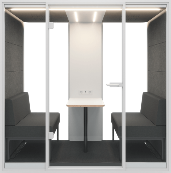 Soundproof meeting booth for four people